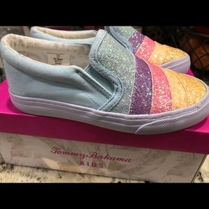 Tommy Bahama Kids Slip on multicolor sequin shoe